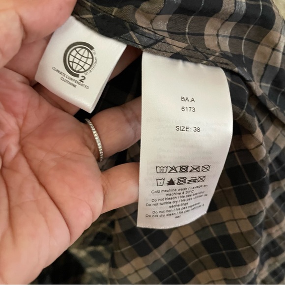 GANNI Seersucker Plaid Check Dress Black Brown Quiet Luxury Classic Sz 38 M B30 - Picture 6 of 13